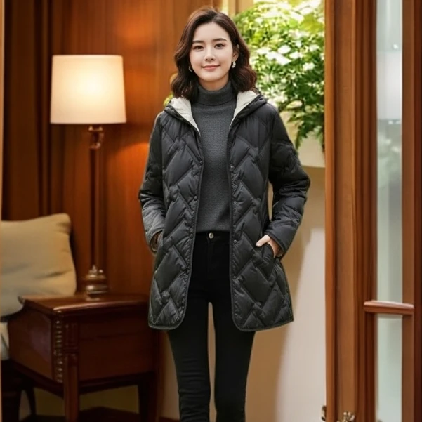 轻薄款羽绒服女款爆款2025新款胖妹妹大码羽绒服中长款羽绒服女