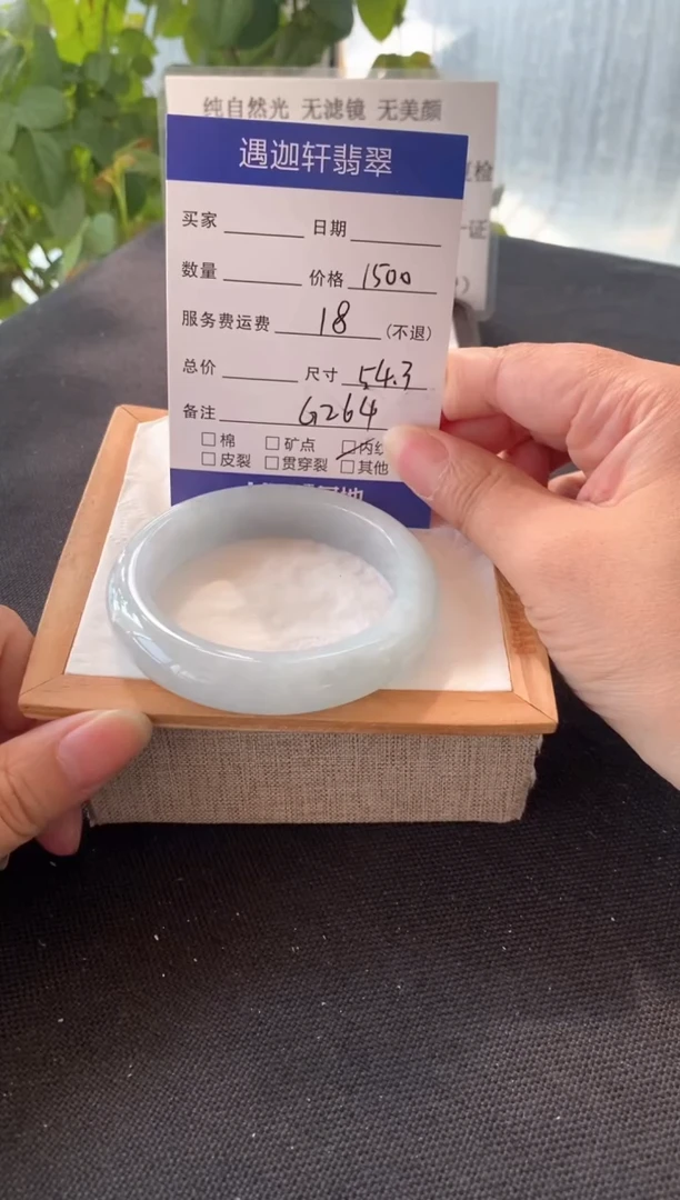 翡翠手镯未镶嵌佳*54.3圈口G264编码