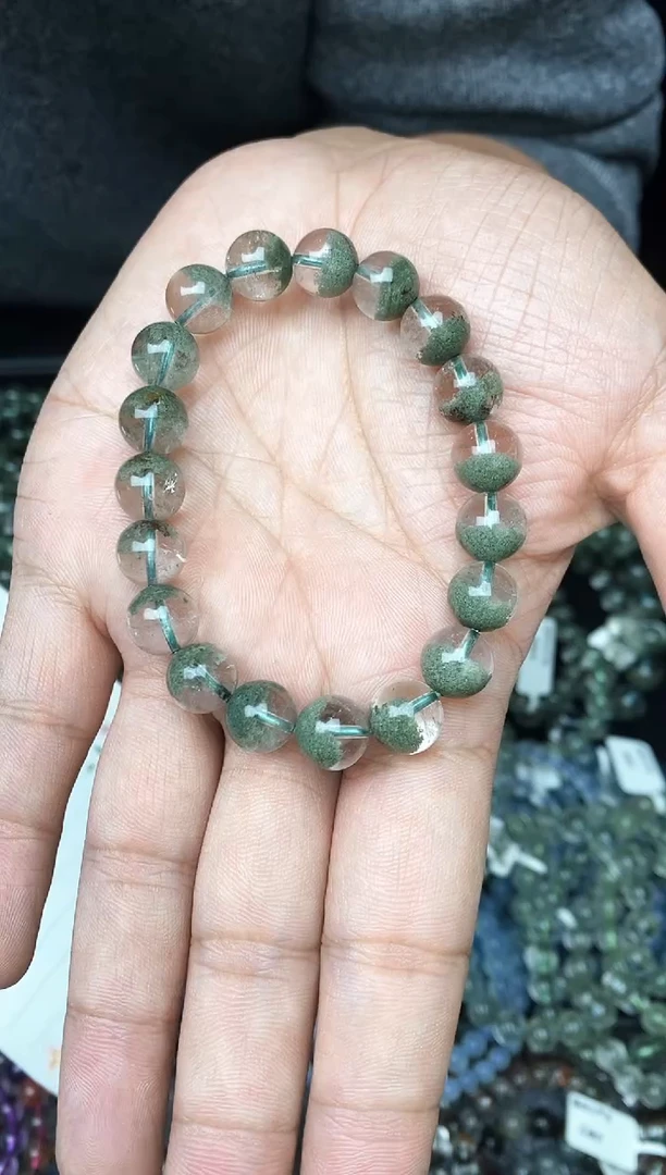 未镶嵌手链水晶天*绿幽灵聚宝盆10