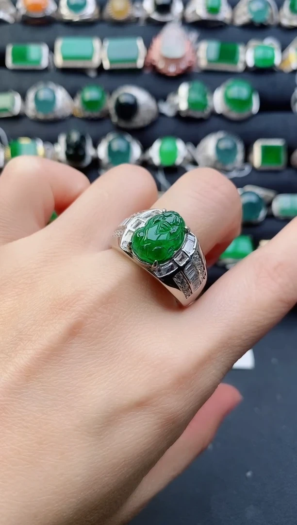 【闪购商品】翡翠戒指银S925镶嵌111111111