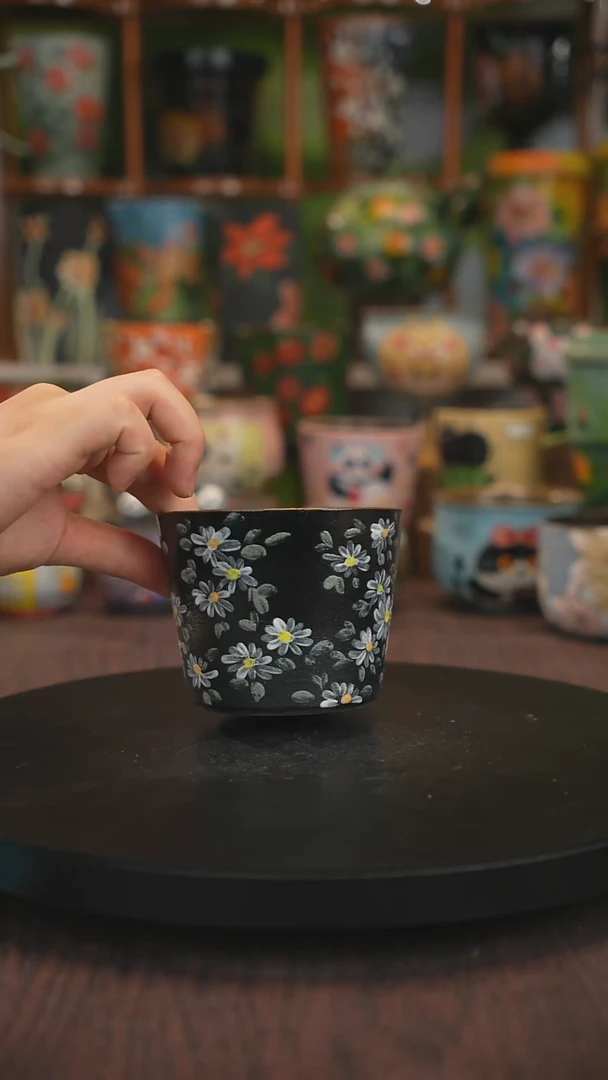 紫砂油画手绘釉下彩