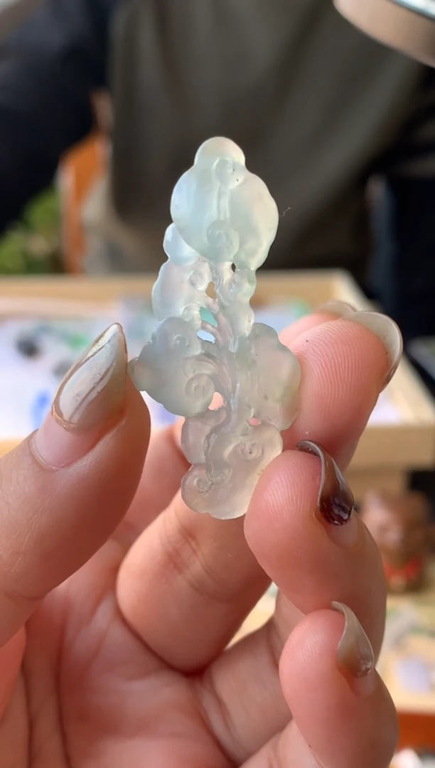 【闪购商品】定制翡翠未镶嵌灵芝如意-800+80