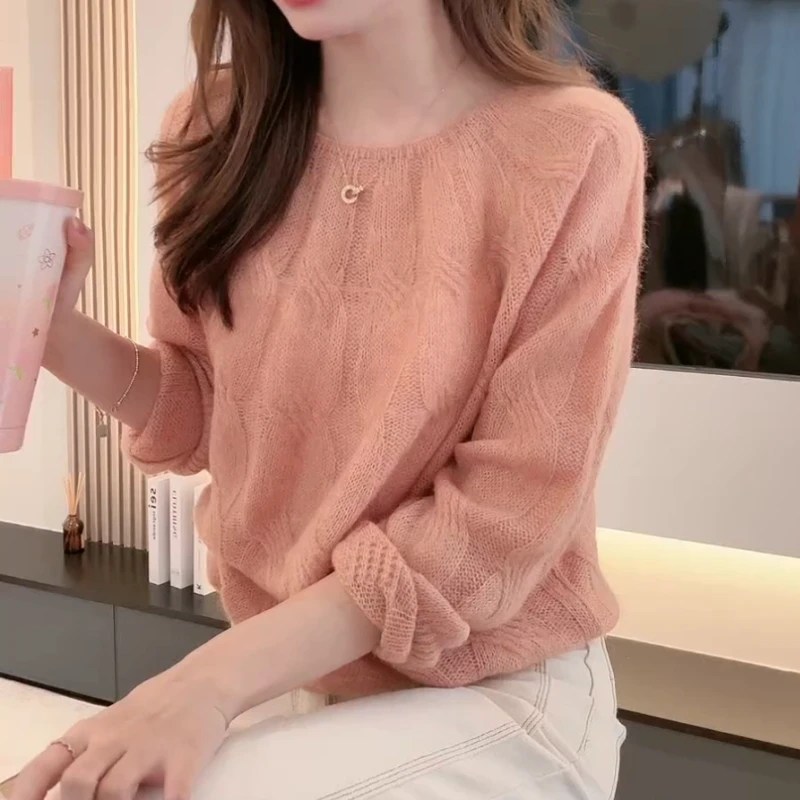洋气蜜瓜橘温柔显白毛衣慵懒宽松显瘦针织开衫LK2502131