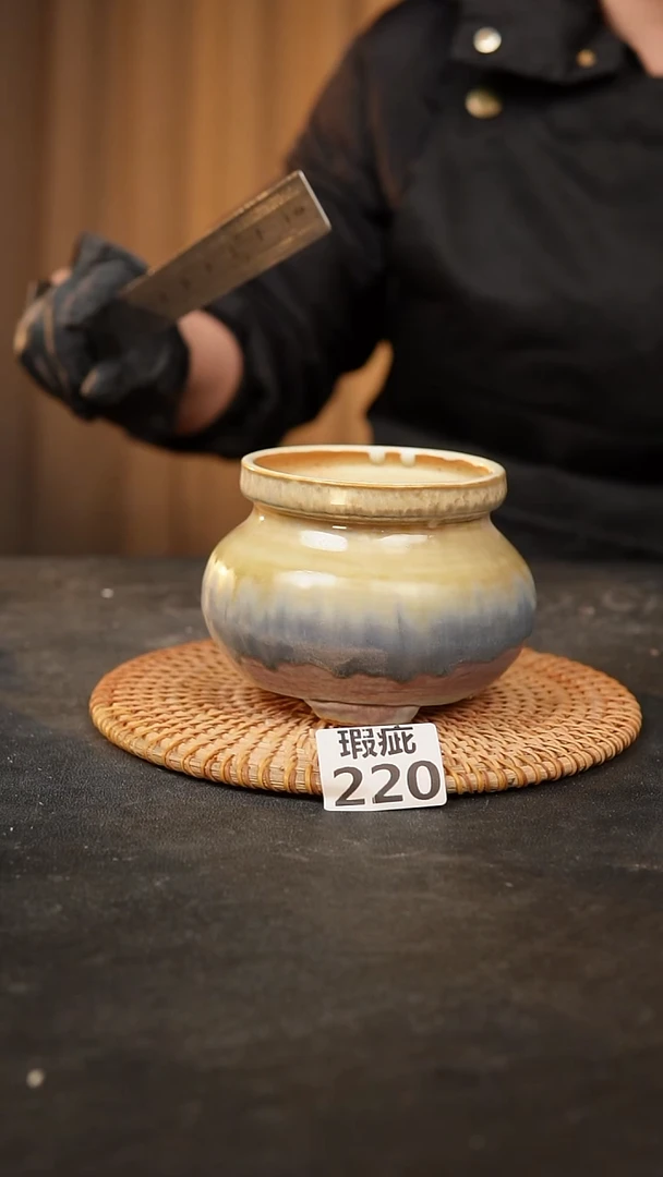 【闪购商品】瓷片220泥泥手工花盆口8高9