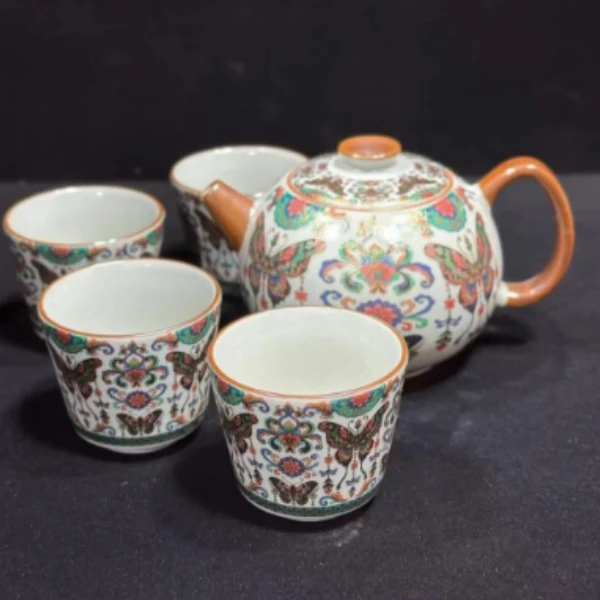 中式高端汝窑饕餮纹蝴蝶花西施壶茶具套装家用办公品茗ZH3955