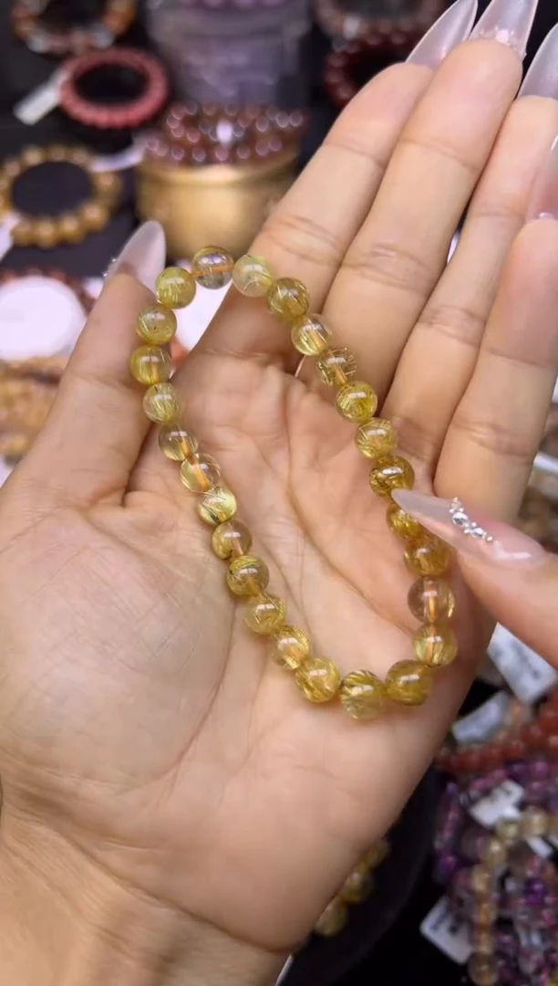 未镶嵌手串水晶金发晶7.5mm