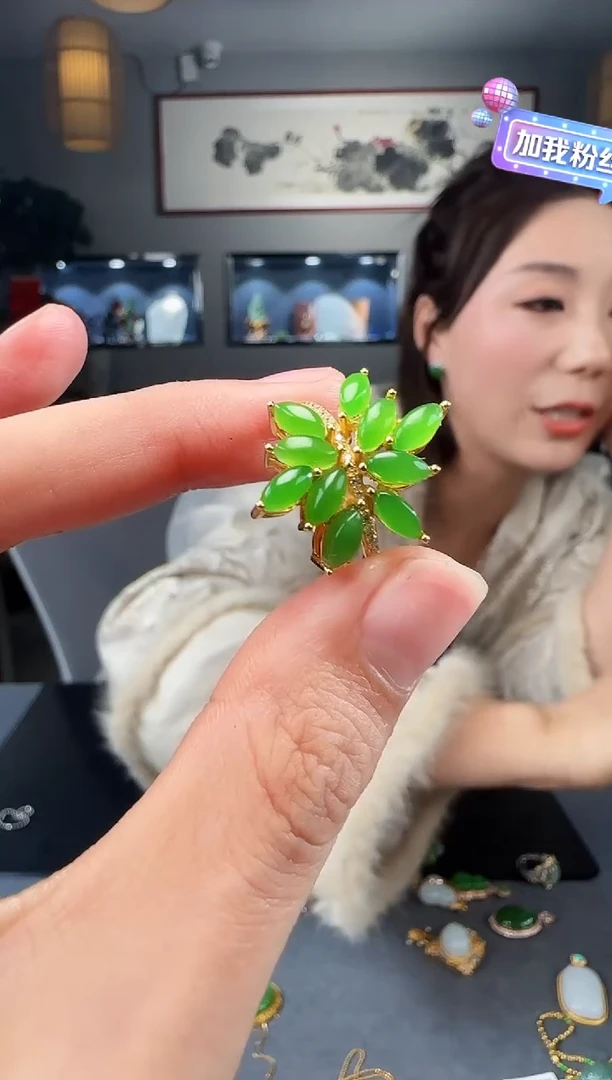 【闪购商品】和田玉戒指银S925镶嵌1