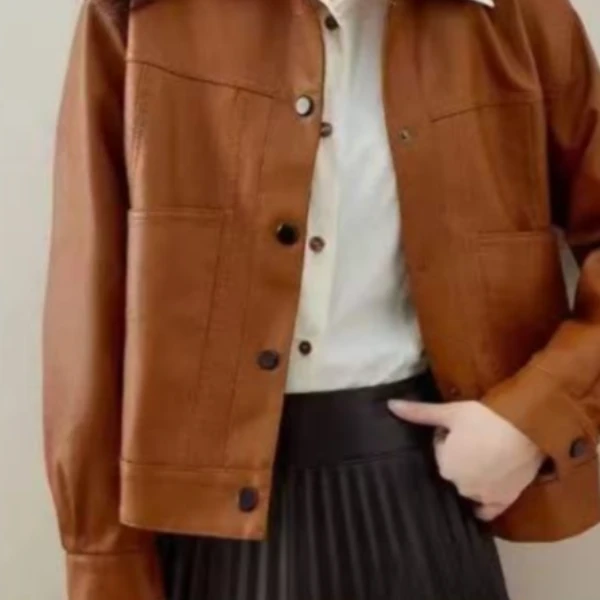 YY--【新春皮衣】春季大口袋爱玛橙皮衣