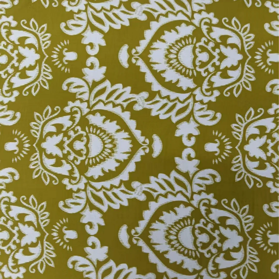 棉绸金盏白纹面料（不支持七天无理由退换）