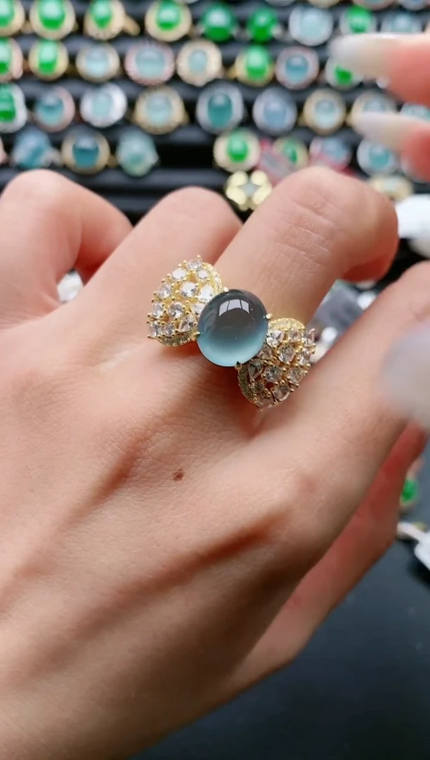 【闪购商品】翡翠戒指银S925镶嵌1111