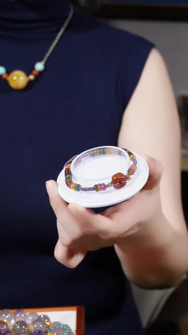 南红未镶嵌碧玺手链