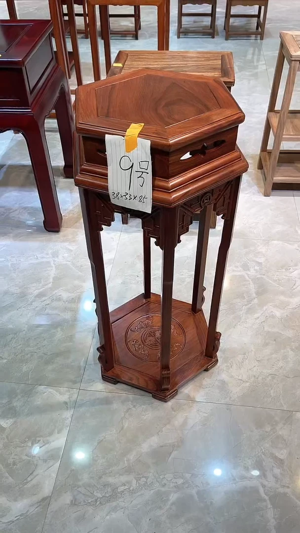 花梨木类成套家具大六角花架38*33*85