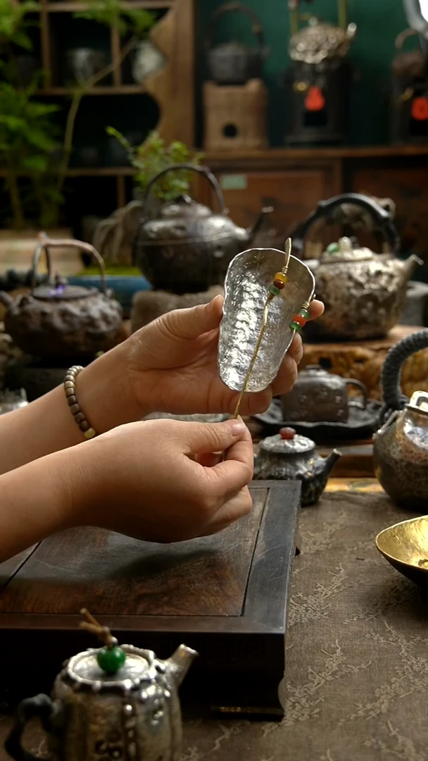 纯锡手工锻打茶则