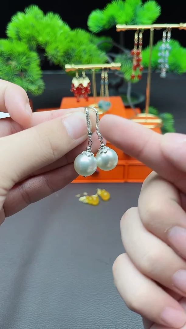 耳饰银S925镶嵌拼合珍珠（马贝珠）239