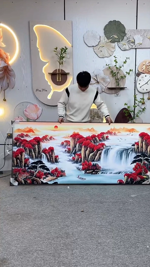 横款腾彩工艺装饰画定制90*220