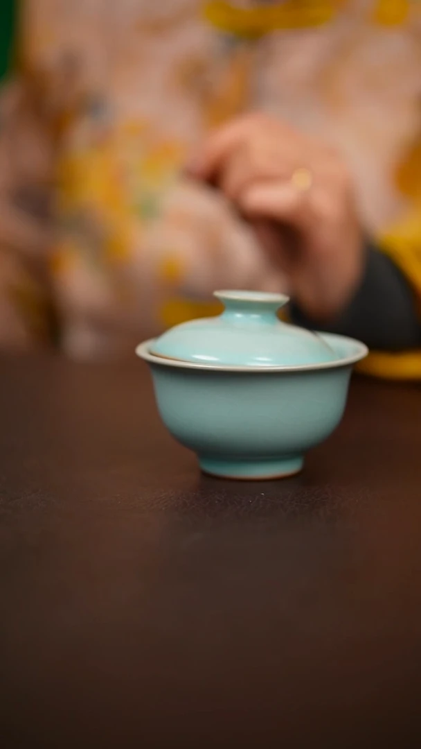 仿古两才压手盖碗不完美简装