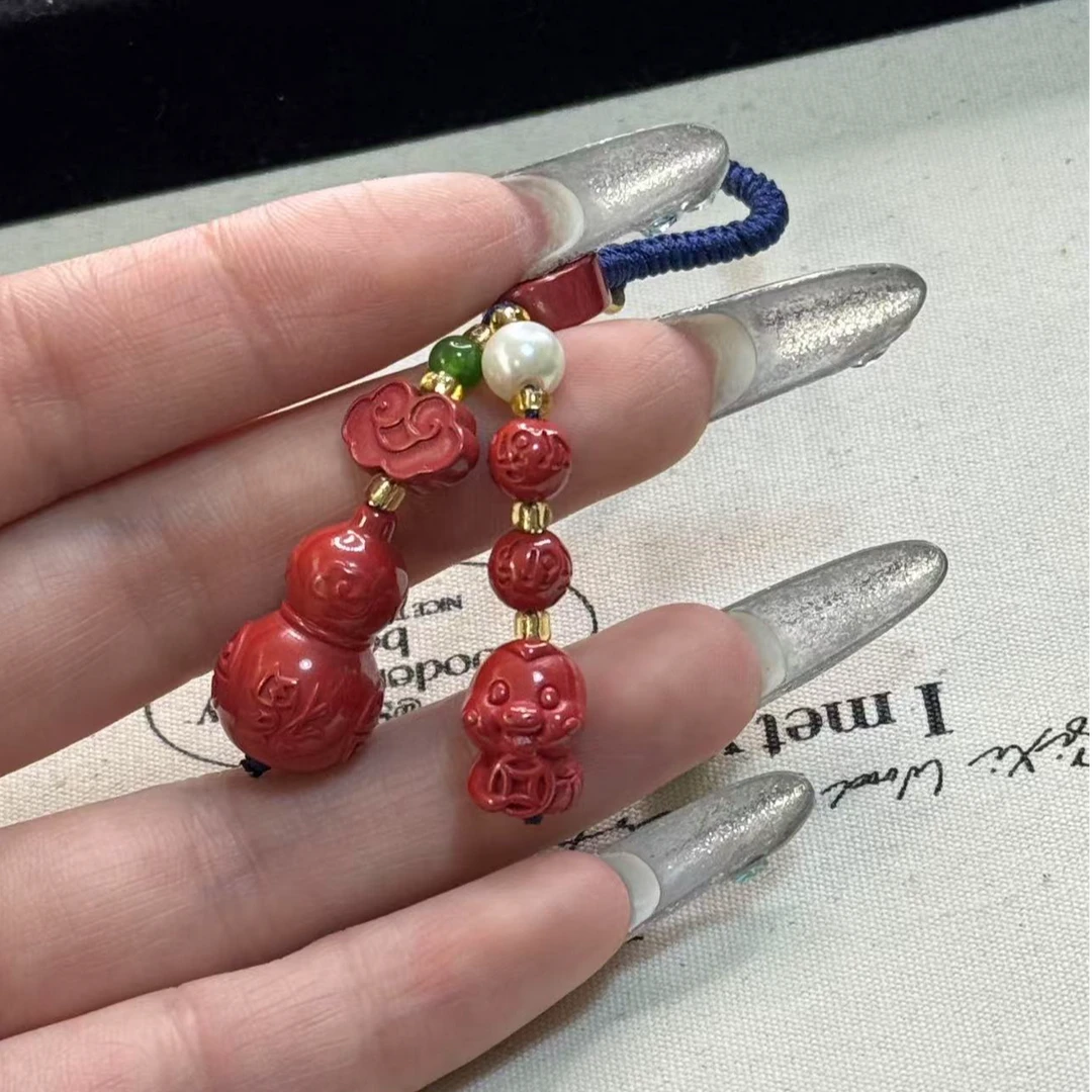 含辰砂工艺品葫芦福禄蛇挂件LY1286