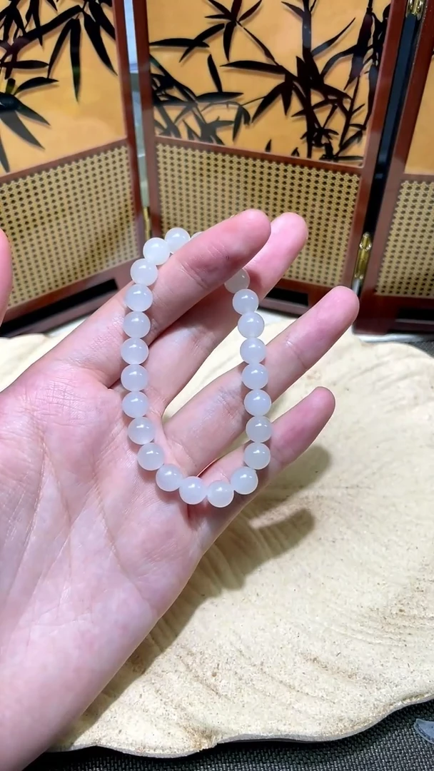 未镶嵌手串和田玉高冰白
