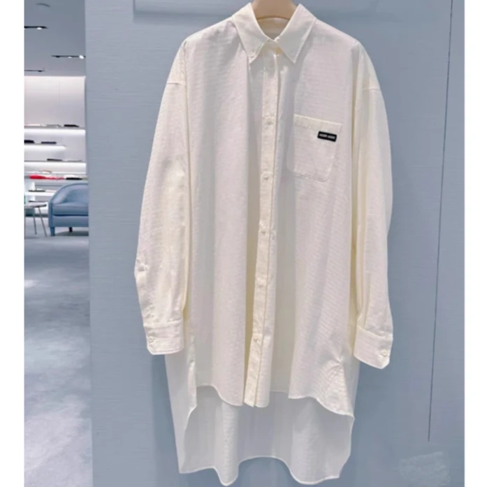 未使用 MIU MIU/缪缪 汤/P235603489/90/91/ 满logo针织标 衬衫