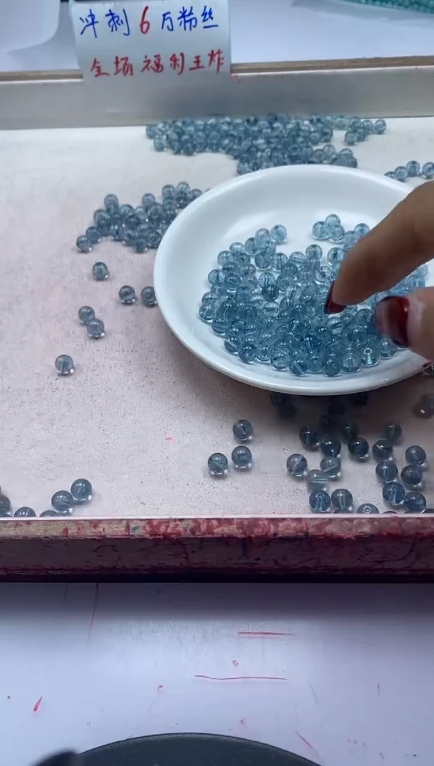 【闪购商品】水晶颈饰未镶嵌w2421蓝托帕6mm*40颗