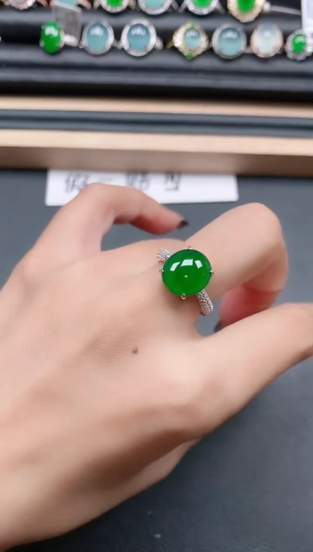 翡翠戒指银S925镶嵌11