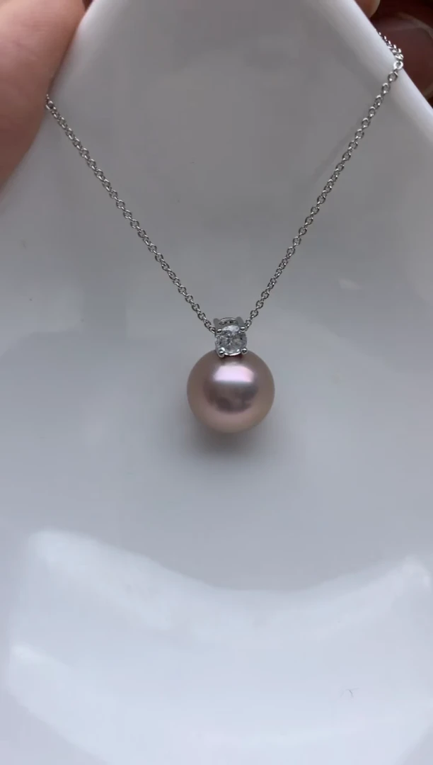 未镶嵌ff淡水珍珠紫珠吊坠（赠链）12~13mm