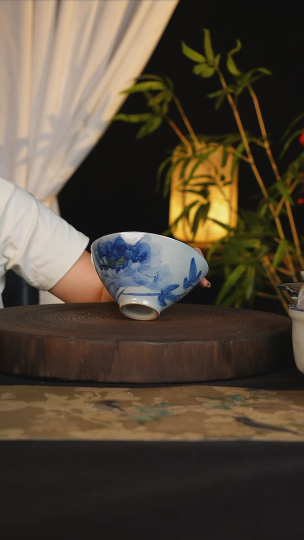 碗景德镇手工手绘高温釉下彩可进蒸箱烤箱洗碗机