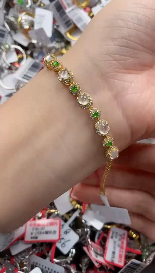 银S925镶嵌戒指翡翠111----9