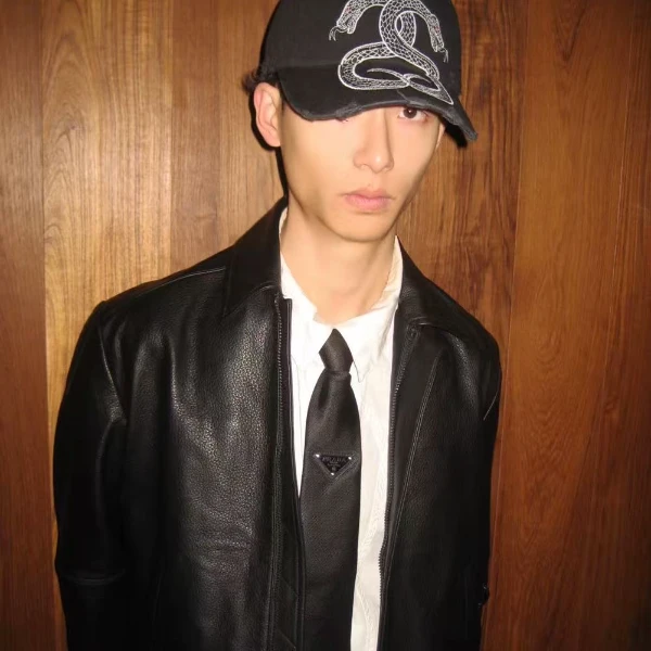 VULCAN水洗黑磨边做旧双蛇刺绣破坏棒球帽圆顶弯檐鸭舌帽男女