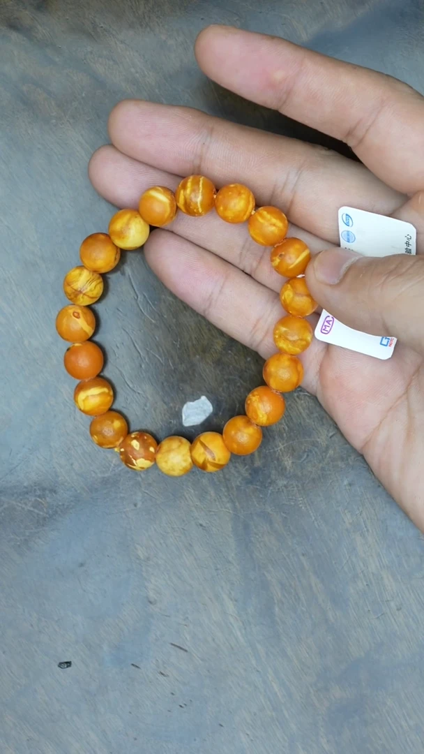 【闪购商品】琥珀裸石未镶嵌老花蜡手串微瑕