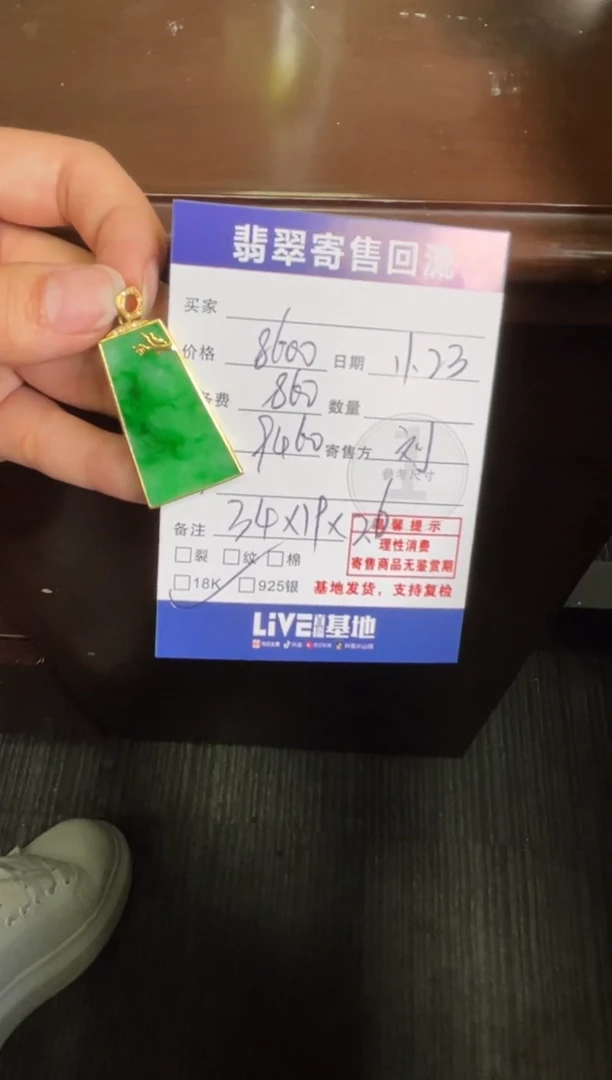 颈饰18K金镶嵌翡翠10151207