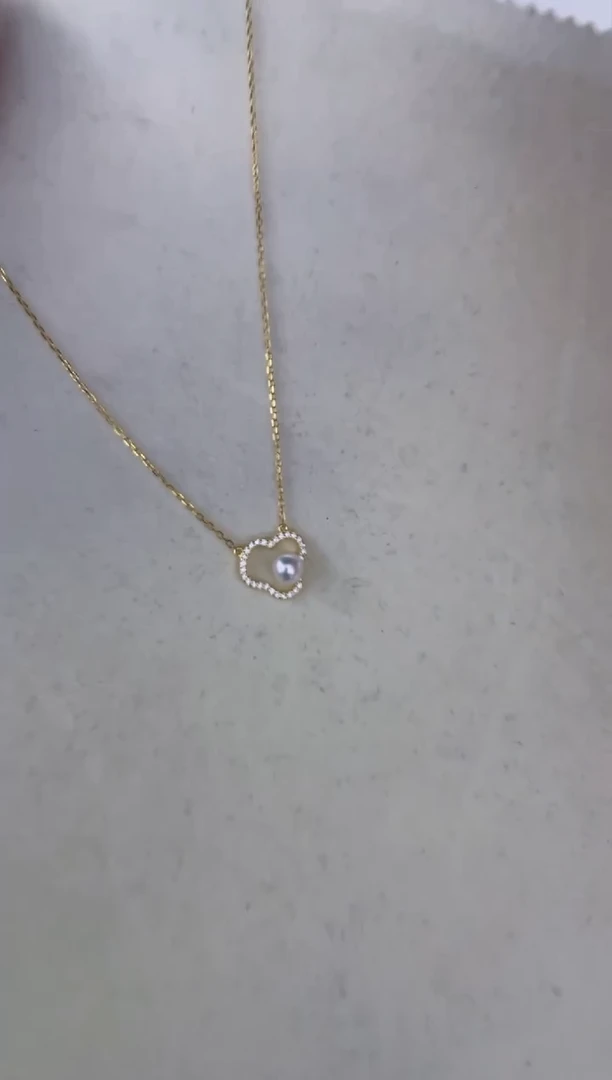 海水珍珠银S925镶嵌颈饰吊坠5-6