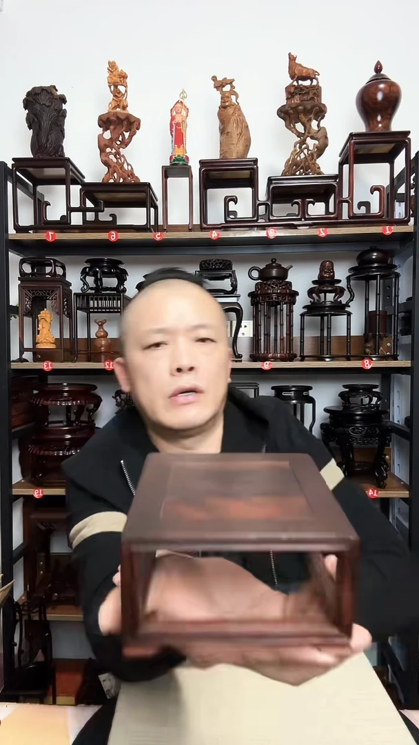 紫砂木底座12正方7高