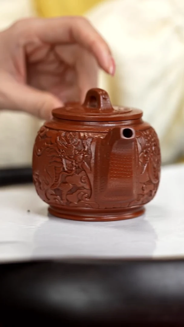 茶壶紫砂XXW42 高宫灯 红泥 180cc