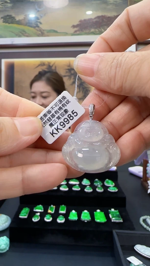 颈饰18K金镶嵌翡翠KK9985佛公