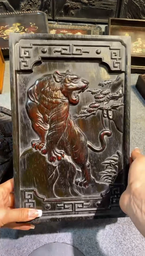 木紫檀拆件雕刻板以直播间实物为准微瑕老物件