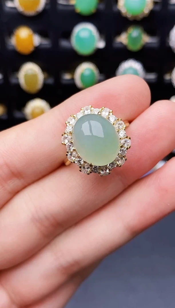 银S925镶嵌戒指翡翠1175