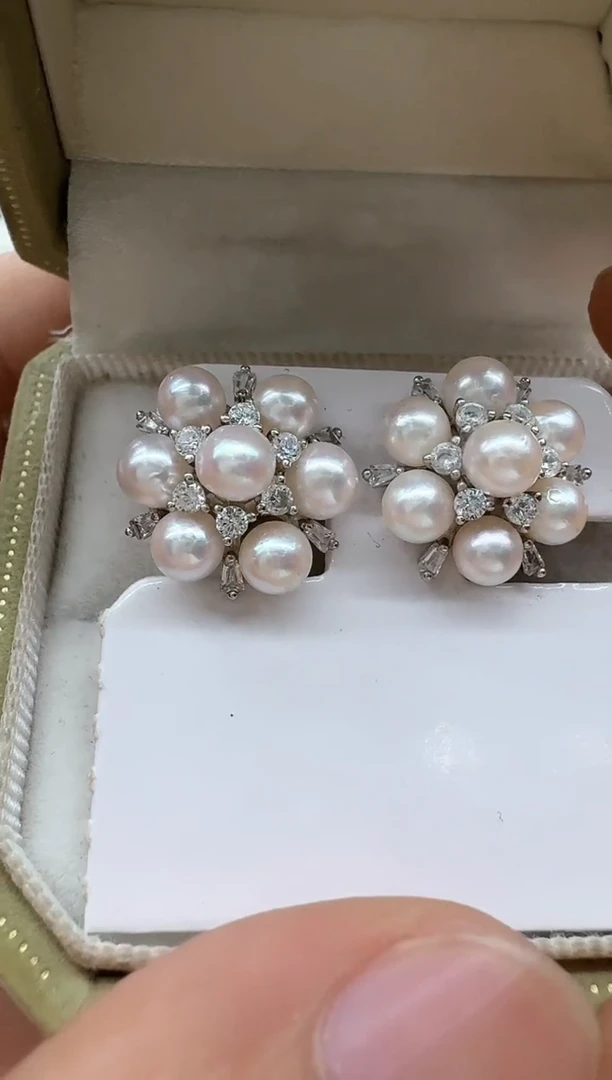【闪购商品】海水珍珠耳饰银S925镶嵌清货