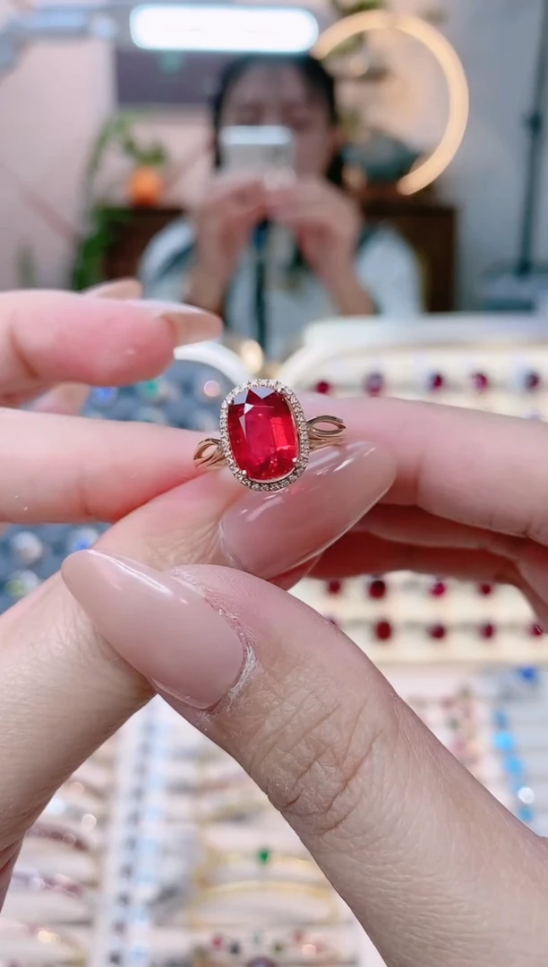 【闪购商品】碧玺18K金戒指18K金镶嵌1