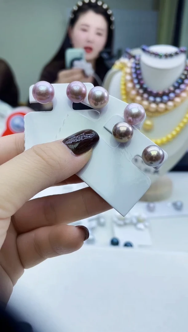 未镶嵌素钉淡水珍珠紫色系素钉