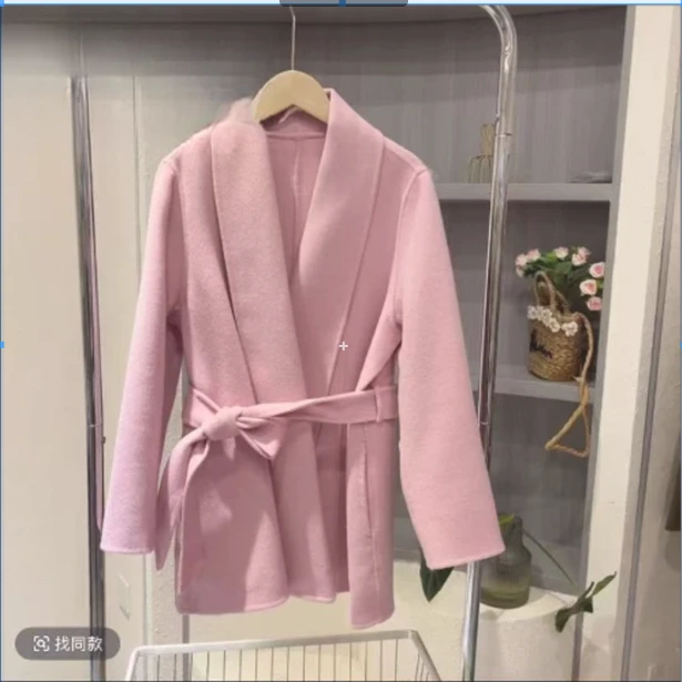 秋冬季新款高级感中长款气质收腰显瘦加厚毛呢外套264#