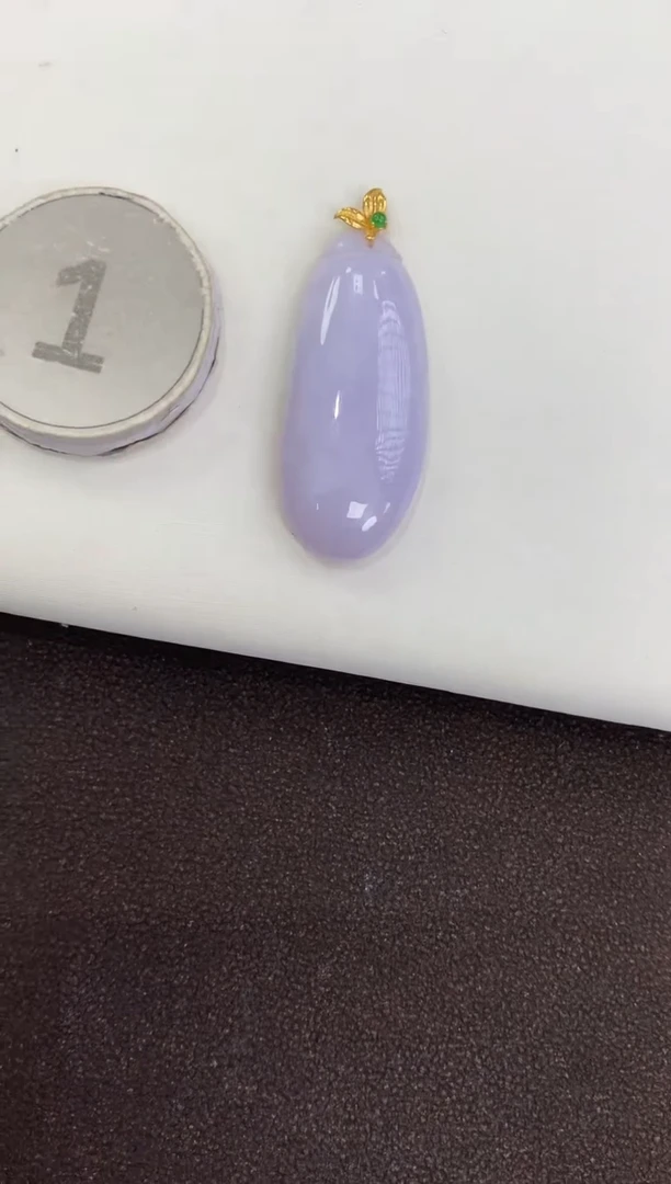 颈饰18K金镶嵌翡翠天然缅甸a货翡翠