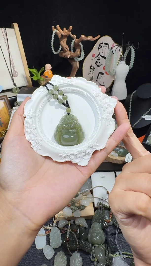 颈饰未镶嵌和田玉懒*兔35高冰佛公