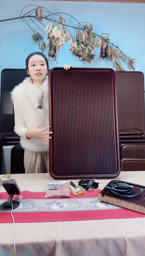 千川红色茶盘80*50*5