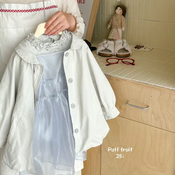 PUFF-6275-女童儿童秋季休闲时尚娃娃领外套