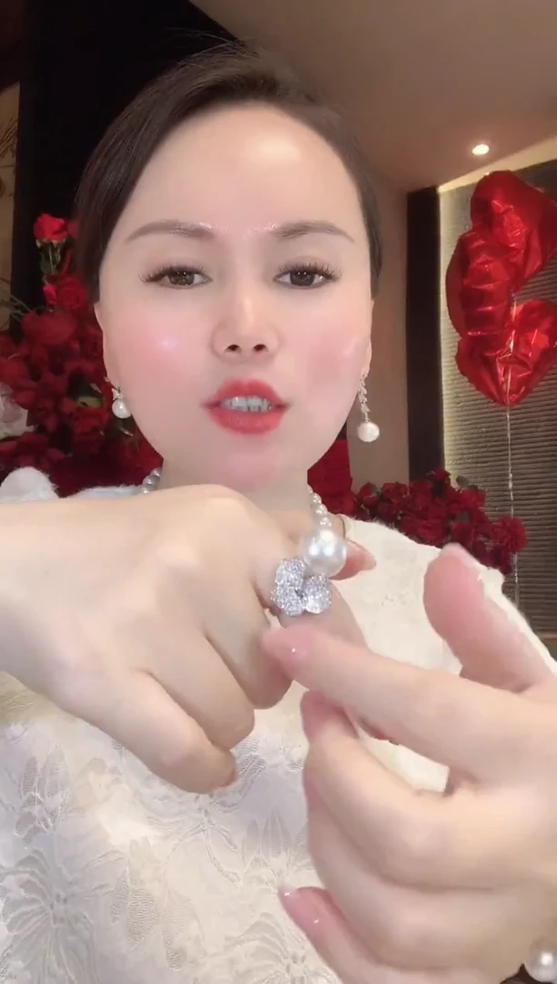 18K金镶嵌戒指海水珍珠C61