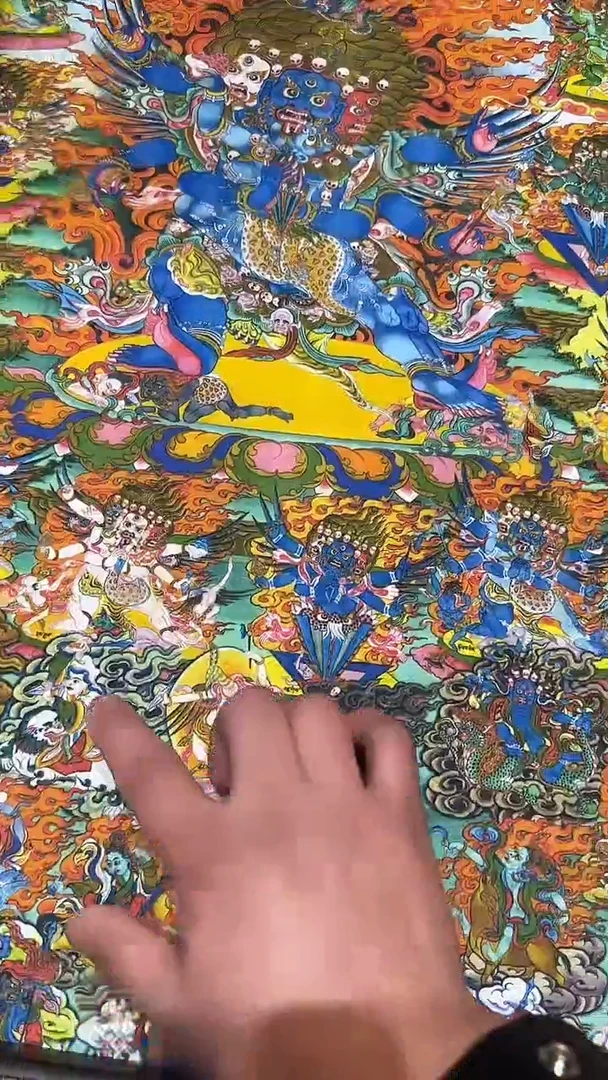 卷轴画【主播精品】高端卷轴画——唐卡普巴金刚AA131