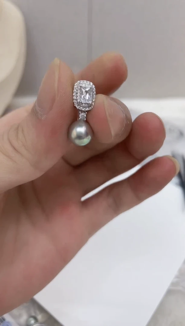 海水珍珠银S925镶嵌颈饰