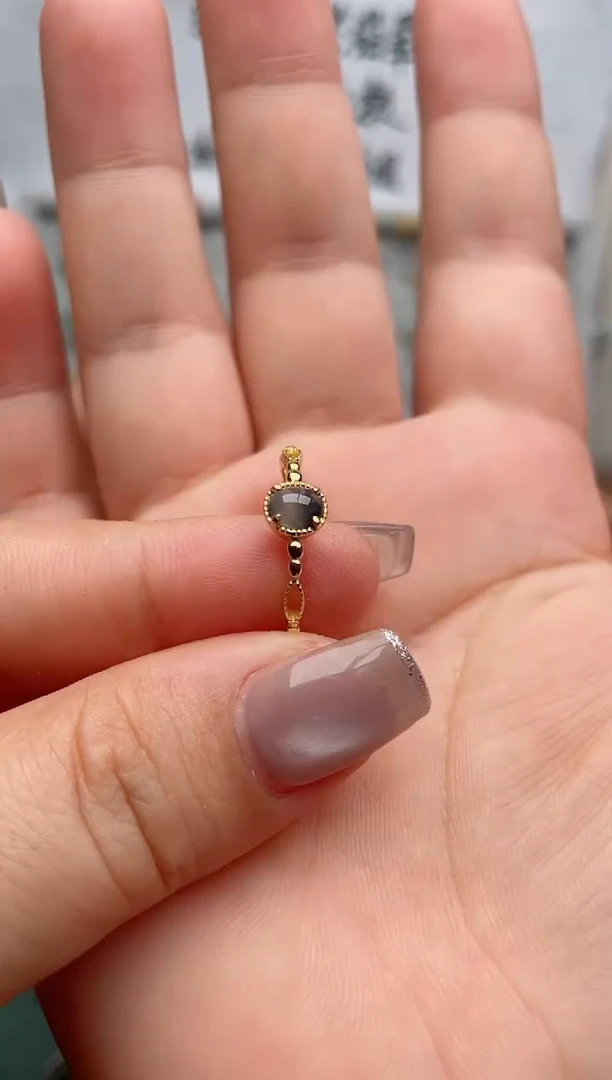 翡翠戒指银S925镶嵌.