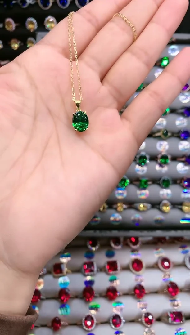 【闪购商品】透辉石吊坠银S925镶嵌金色8.10